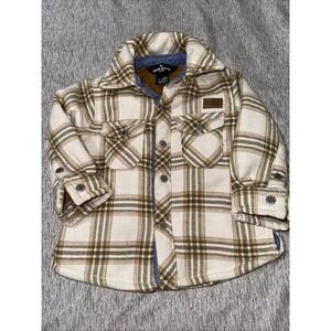 Fleece Lined Eddie Bauer Infant Plaid Button Up Sweater Sz 12m